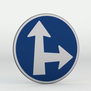 Dopravní značka C2d | Přikázaný směr jízdy přímo a vpravo