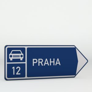 Dopravní značka IS2f | Směrová tabule před nájezdem na silnici pro motorová vozidla