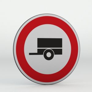 Dopravní značka B33 | Zákaz vjezdu motorových vozidel s přípojným vozidlem