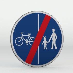 Dopravní značka C10b | Konec stezky pro chodce a cyklisty dělené