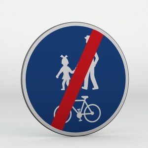 Dopravní značka C9b | Konec stezky pro chodce a cyklisty společné