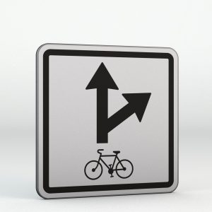 Dodatková tabulka E12c | Povolený směr jízdy cyklistů
