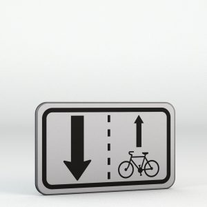 Dodatková tabulka E12b | Vjezd cyklistů v protisměru povolen