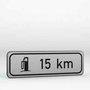 Dodatková tabulka E16 | Vzdálenost k příští čerpací stanici